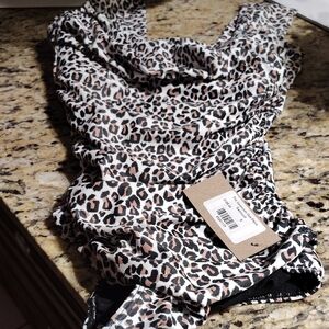 Leopard Print One Piece Swimsuit